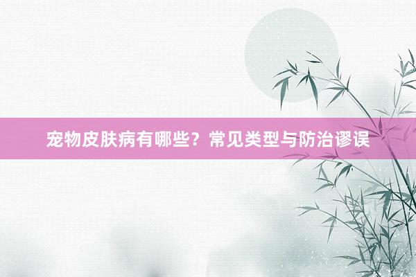 宠物皮肤病有哪些？常见类型与防治谬误